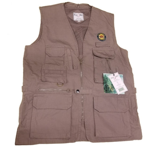a rugged volunteer vest with several pockets and a zipper