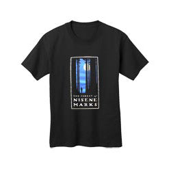 a black t-shirt with a nocturnal depiction of the Forest of the Nisene Marks State Park