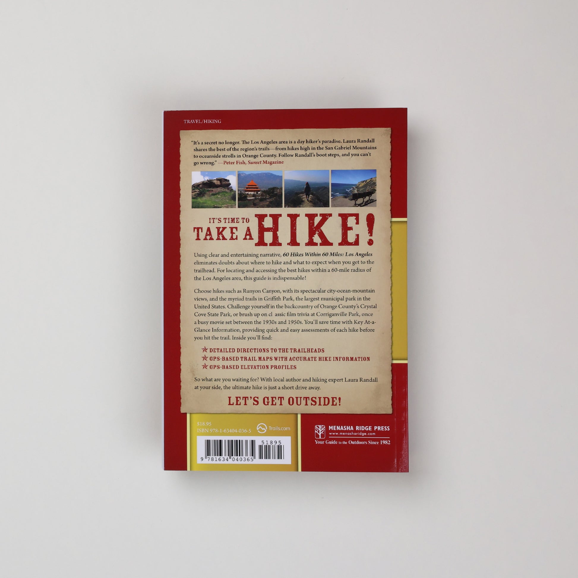 the back of the book with the words It's Time to Take a Hike